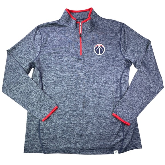 Fanatics Washington Wizards 1/4 Zip Pullover Shirt Heathered Gray Mens Large - Picture 2 of 9